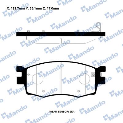 Mando RMPK29NS - Bremžu uzliku kompl., Disku bremzes www.autospares.lv