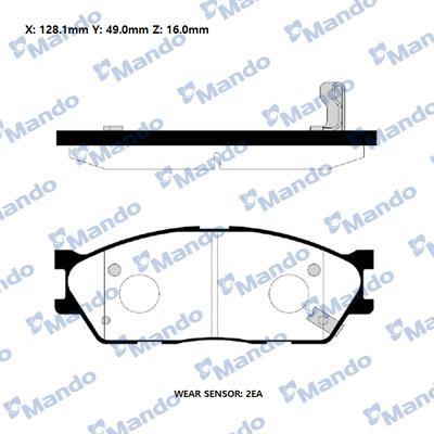 Mando RMPK24NS - Тормозные колодки, дисковые, комплект www.autospares.lv