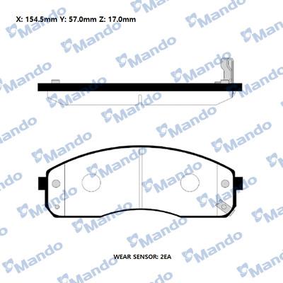 Mando RMPK26 - Bremžu uzliku kompl., Disku bremzes www.autospares.lv