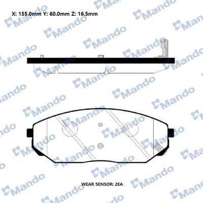 Mando RMPK20NS - Bremžu uzliku kompl., Disku bremzes www.autospares.lv