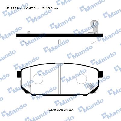 Mando RMPK21NS - Bremžu uzliku kompl., Disku bremzes www.autospares.lv