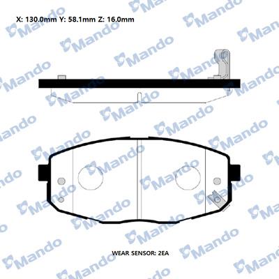 Mando RMPK23NS - Bremžu uzliku kompl., Disku bremzes www.autospares.lv