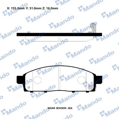 Mando RMPM05NS - Bremžu uzliku kompl., Disku bremzes www.autospares.lv