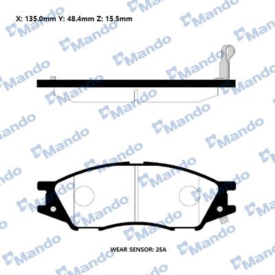 Mando RMPN04NS - Тормозные колодки, дисковые, комплект www.autospares.lv