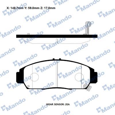 Mando RMPO06 - Bremžu uzliku kompl., Disku bremzes www.autospares.lv