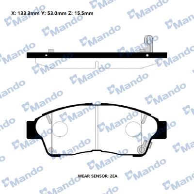 Mando RMPT04NS - Тормозные колодки, дисковые, комплект www.autospares.lv