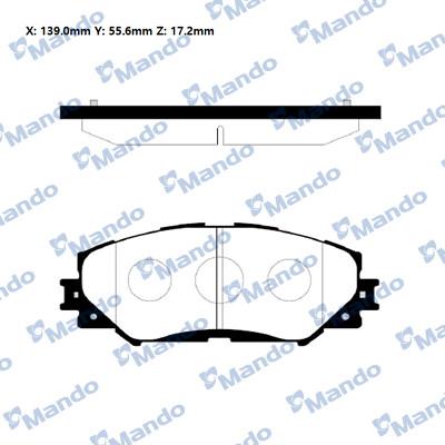 Mando RMPT08NS - Bremžu uzliku kompl., Disku bremzes www.autospares.lv