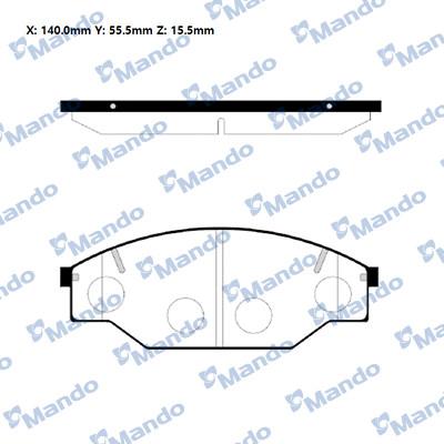 Mando RMPT02NS - Bremžu uzliku kompl., Disku bremzes www.autospares.lv