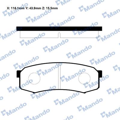 Mando RMPT27 - Brake Pad Set, disc brake www.autospares.lv