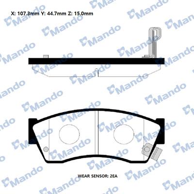 Mando RMPZ04NS - Bremžu uzliku kompl., Disku bremzes www.autospares.lv