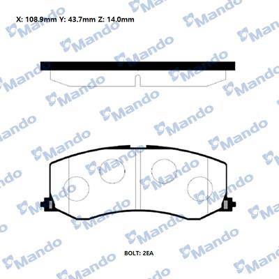 Mando RMPZ01NS - Bremžu uzliku kompl., Disku bremzes www.autospares.lv