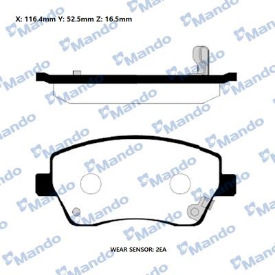 Mando RMPZ08 - Brake Pad Set, disc brake www.autospares.lv