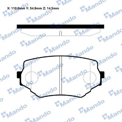 Mando RMPZ02NS - Тормозные колодки, дисковые, комплект www.autospares.lv