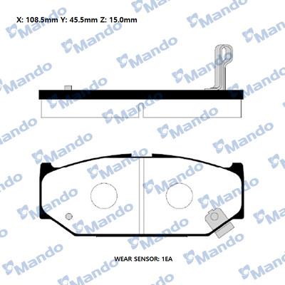 Mando RMPZ07 - Bremžu uzliku kompl., Disku bremzes www.autospares.lv