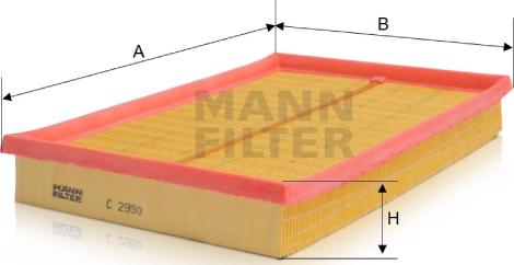 Mann-Filter C 2990 - Air Filter, engine www.autospares.lv