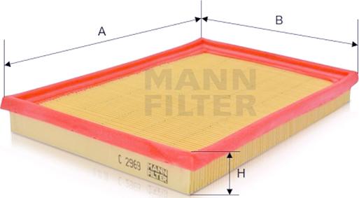 Mann-Filter C 2969 - Gaisa filtrs www.autospares.lv