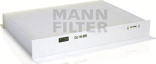 Mann-Filter CU 16 005 - Filtrs, Salona telpas gaiss www.autospares.lv