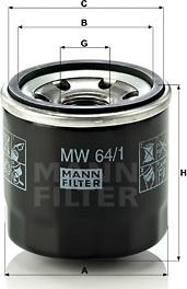 Mann-Filter MW 64/1 - Масляный фильтр www.autospares.lv