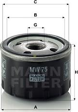 Mann-Filter MW 75 - Eļļas filtrs www.autospares.lv