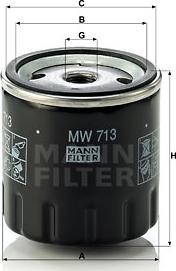 Mann-Filter MW 713 - Eļļas filtrs autospares.lv