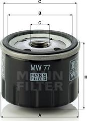 Mann-Filter MW 77 - Масляный фильтр www.autospares.lv