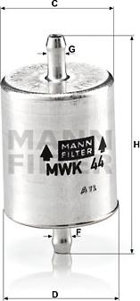 Mann-Filter MWK 44 - Degvielas filtrs www.autospares.lv