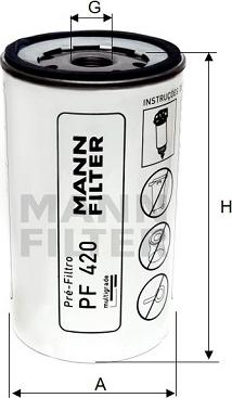 Mann-Filter PF 420 - Degvielas filtrs www.autospares.lv