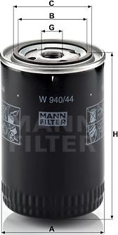 Mann-Filter W 940/44 - Eļļas filtrs autospares.lv