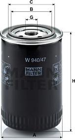 Mann-Filter W 940/47 - Eļļas filtrs autospares.lv