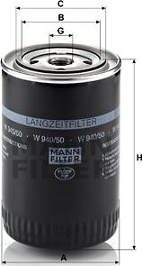 Mann-Filter W 940/50 - Eļļas filtrs autospares.lv