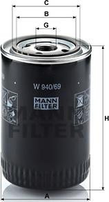 Mann-Filter W 940/69 - Eļļas filtrs www.autospares.lv