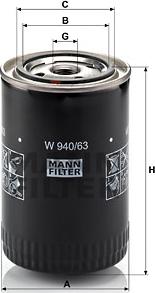 Mann-Filter W 940/63 - Eļļas filtrs www.autospares.lv