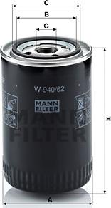 Mann-Filter W 940/62 - Eļļas filtrs autospares.lv