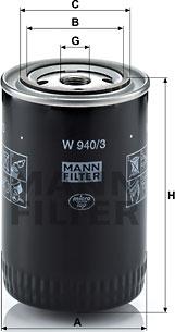 Mann-Filter W 940/3 - Eļļas filtrs autospares.lv