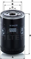 Mann-Filter W 940/26 - Масляный фильтр www.autospares.lv