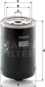 Mann-Filter W 940/20 - Eļļas filtrs www.autospares.lv