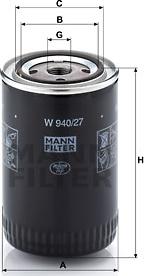 Mann-Filter W 940/27 - Eļļas filtrs www.autospares.lv