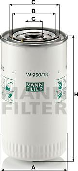 Mann-Filter W 950/13 - Eļļas filtrs autospares.lv