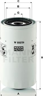 Mann-Filter W 950/36 - Eļļas filtrs www.autospares.lv