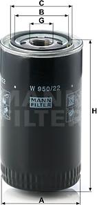 Mann-Filter W 950/22 - Eļļas filtrs autospares.lv