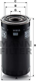 Mann-Filter W 951/5 - Hidrofiltrs, Automātiskā pārnesumkārba www.autospares.lv