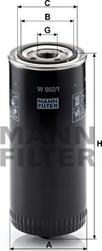 Mann-Filter W 962/1 - Filtrs, Hidropacēlāja sistēma autospares.lv