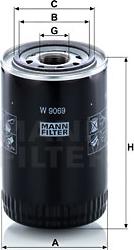 Mann-Filter W 9069 - Eļļas filtrs autospares.lv