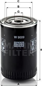 Mann-Filter W 9009 - Eļļas filtrs autospares.lv