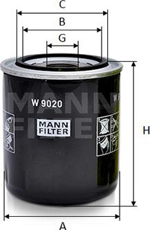 Mann-Filter W 9020 - Eļļas filtrs autospares.lv