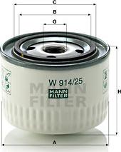 Mann-Filter W 914/25 - Hidrofiltrs, Automātiskā pārnesumkārba www.autospares.lv