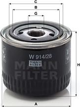 Mann-Filter W 914/28 - Eļļas filtrs autospares.lv