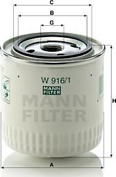 Mann-Filter W 916/1 - Масляный фильтр www.autospares.lv