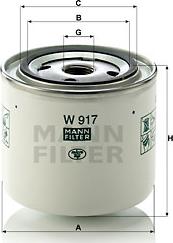 Mann-Filter W 917 - Eļļas filtrs autospares.lv