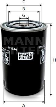 Mann-Filter W 934 - Oil Filter www.autospares.lv